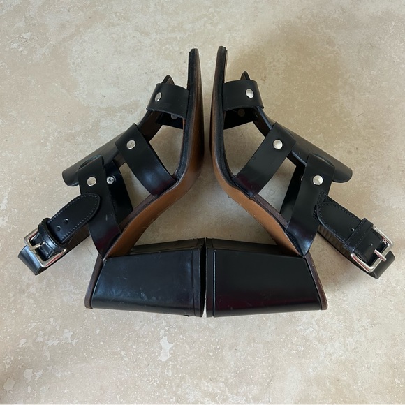 $895~MARNI~Black Leather Slingback Block Heel Gladiator Open Toe Sandals~36/6 - Picture 11 of 11